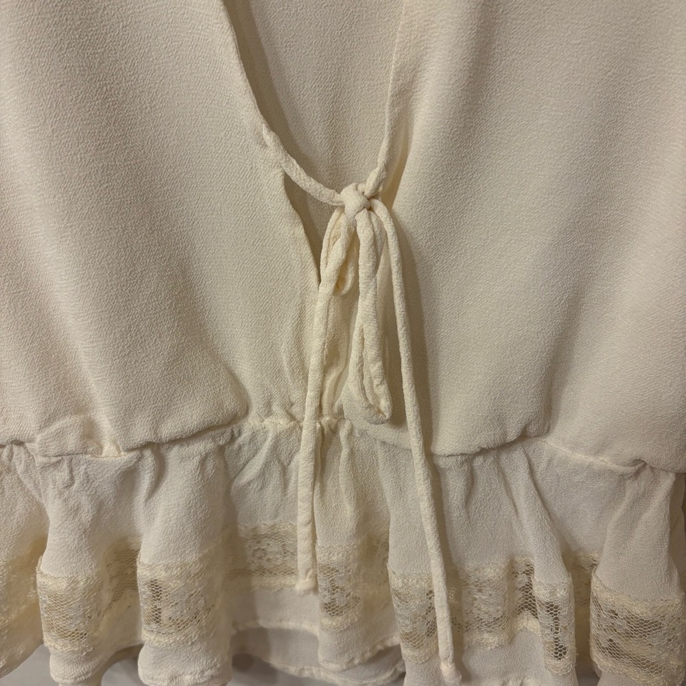 Reformation womens Ivory Lace Accent Blouse Size Small - Picture 6 of 15